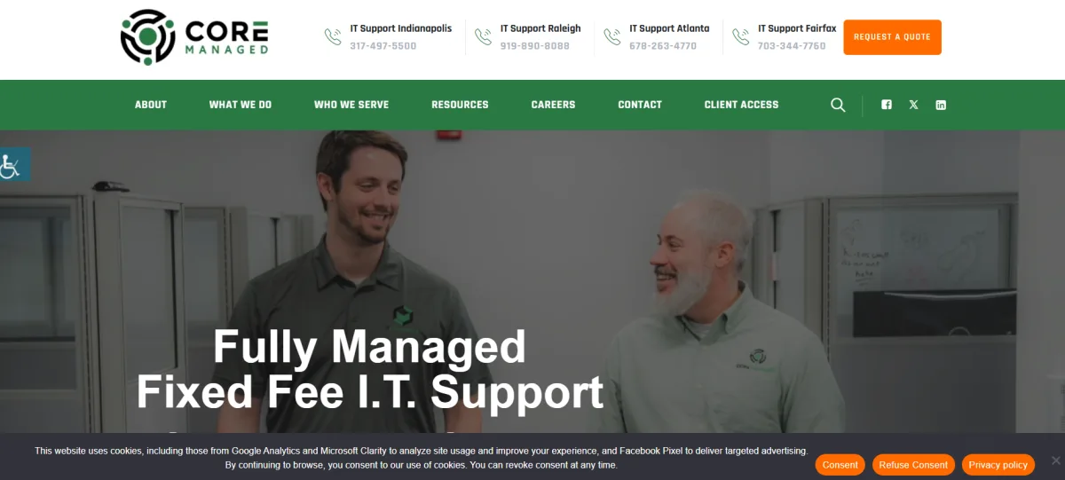 CoreManaged trucking and logistics IT services Atlanta homepage
