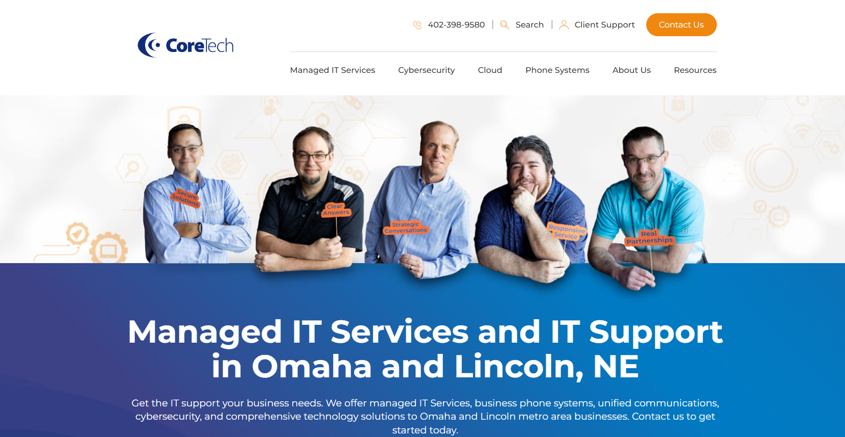 CoreTech managed IT services in Omaha NE — homepage
