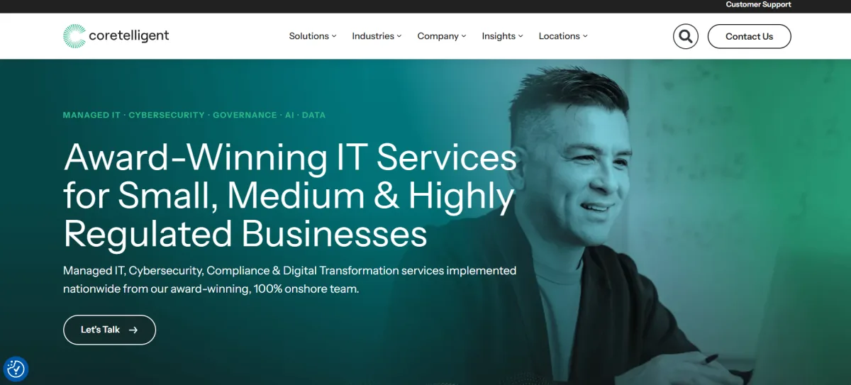 Coretelligent financial services compliance MSP in Atlanta - homepage