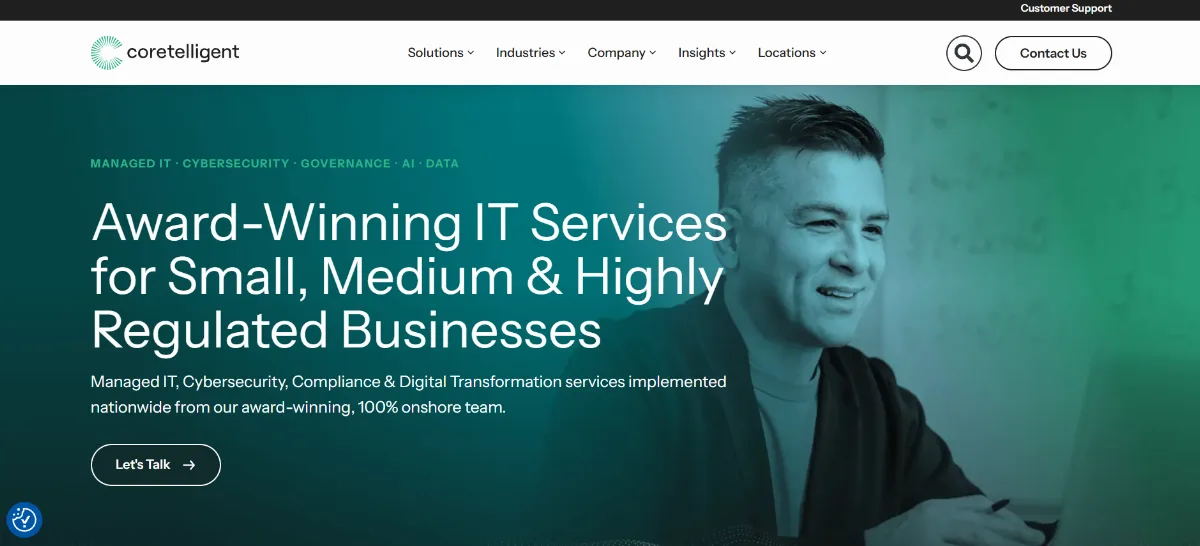 Coretelligent financial services managed IT Center City Philadelphia — homepage