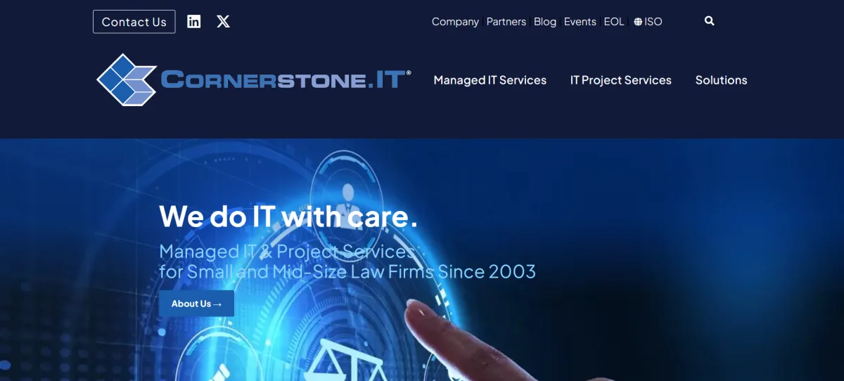 Cornerstone.IT legal technology managed services homepage