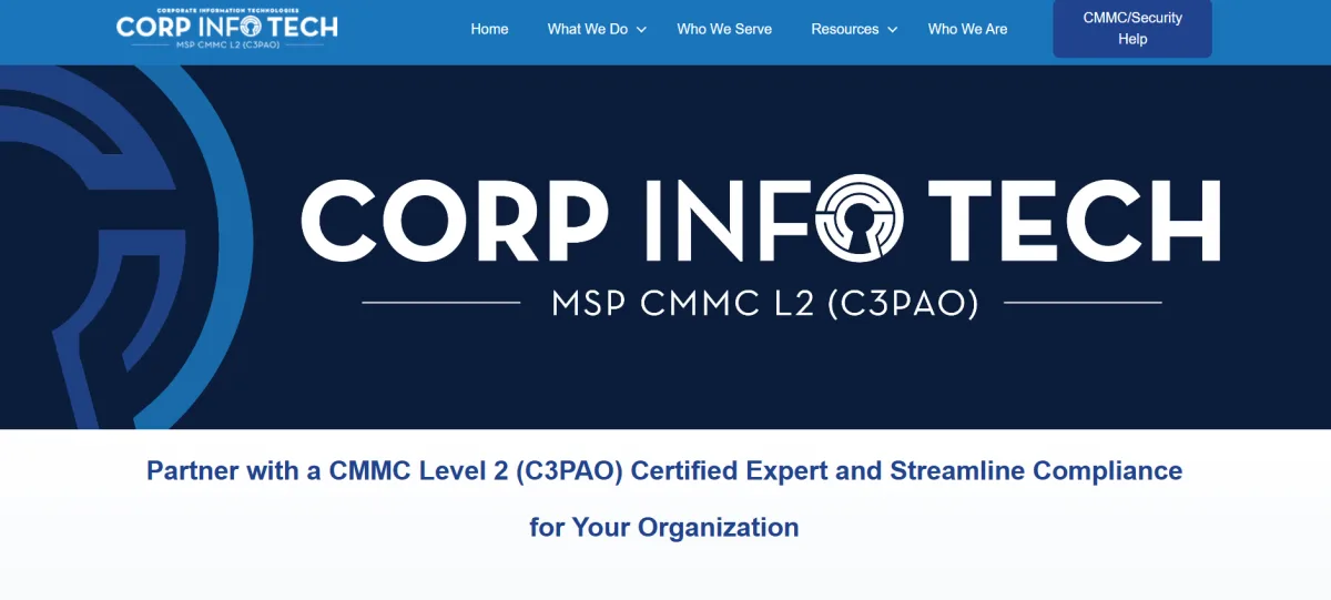 CorpInfoTech CMMC and compliance-focused managed IT in Charlotte — homepage