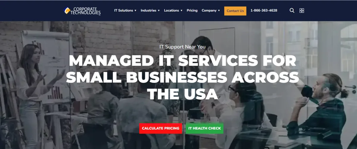 Corporate Technologies managed IT services Sacramento agribusiness homepage