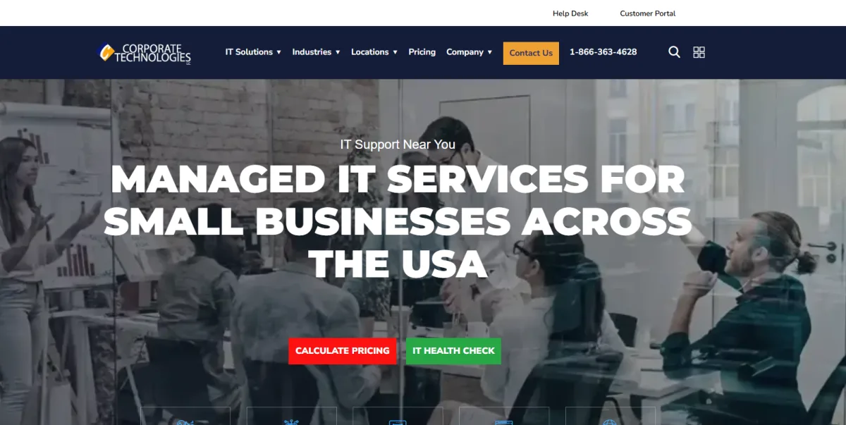 Corporate Technologies managed IT services for manufacturing Des Moines homepage