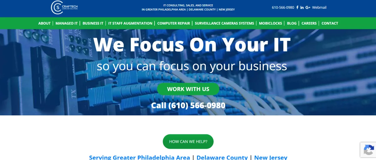 CrafTech Computer Solutions local managed IT for Greater Philadelphia — homepage
