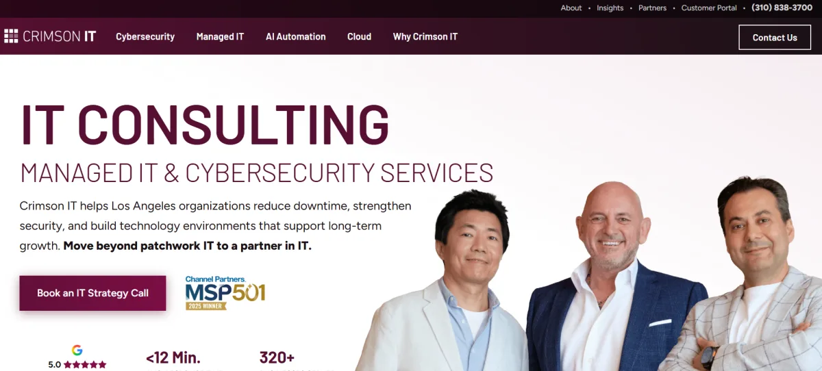 Crimson IT homepage - commercial real estate IT services and Yardi and MRI support in Los Angeles