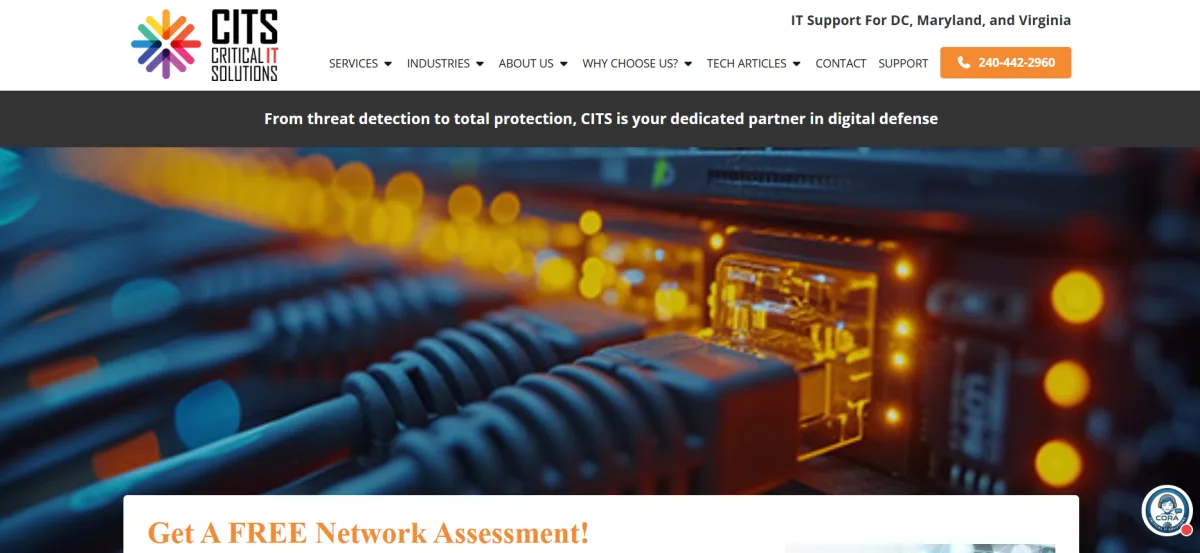 Critical IT Solutions healthcare MSP DC Maryland Virginia homepage