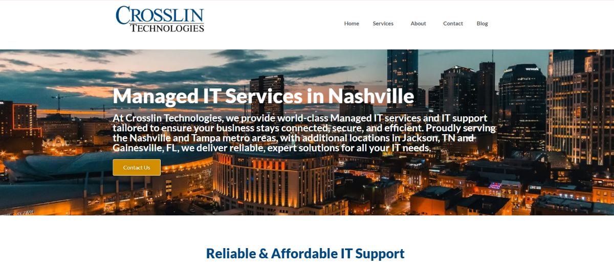 Crosslin Technologies Nashville managed IT services homepage