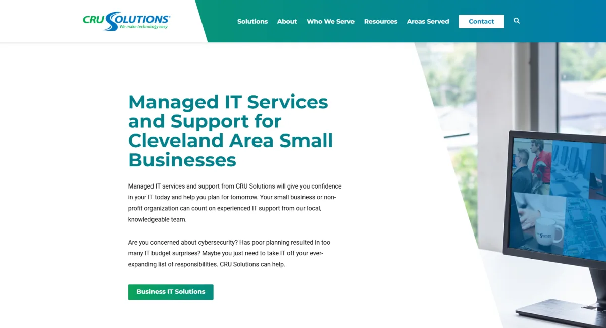 CRU Solutions managed IT Broadview Heights Cleveland homepage