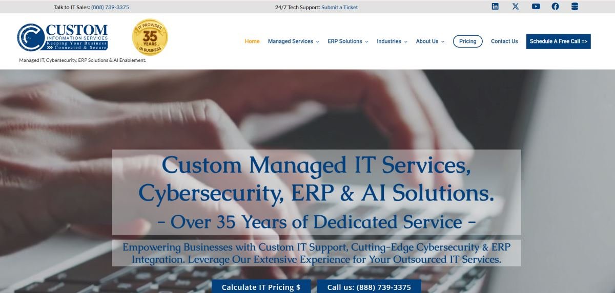 Custom Information Services financial IT and Dynamics San Antonio homepage