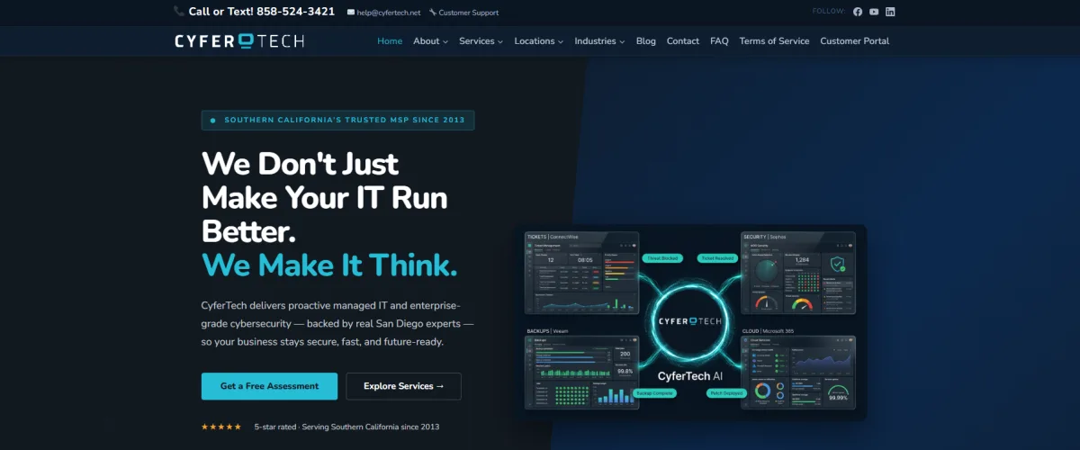 CyferTech healthcare IT San Diego homepage