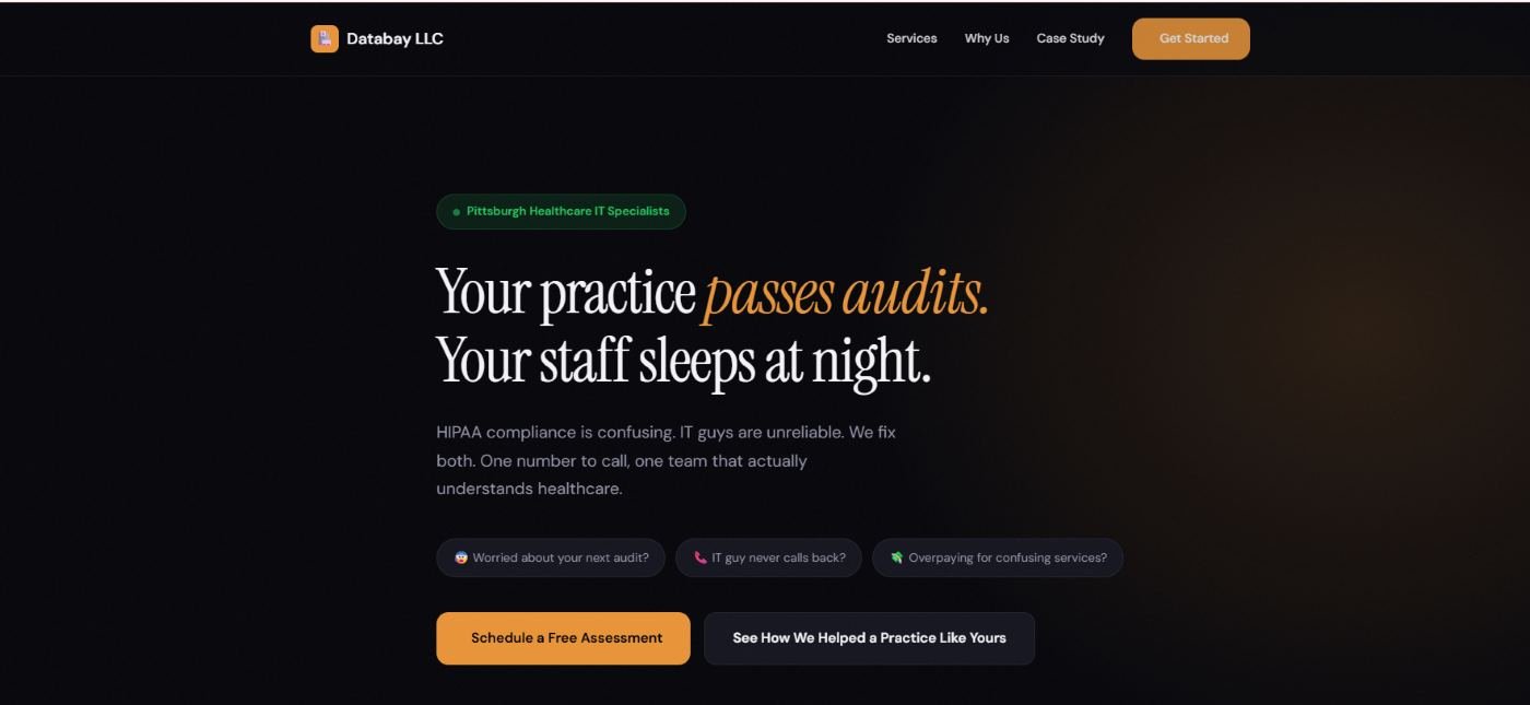 Databay LLC healthcare-only IT specialist for Pittsburgh medical practices homepage