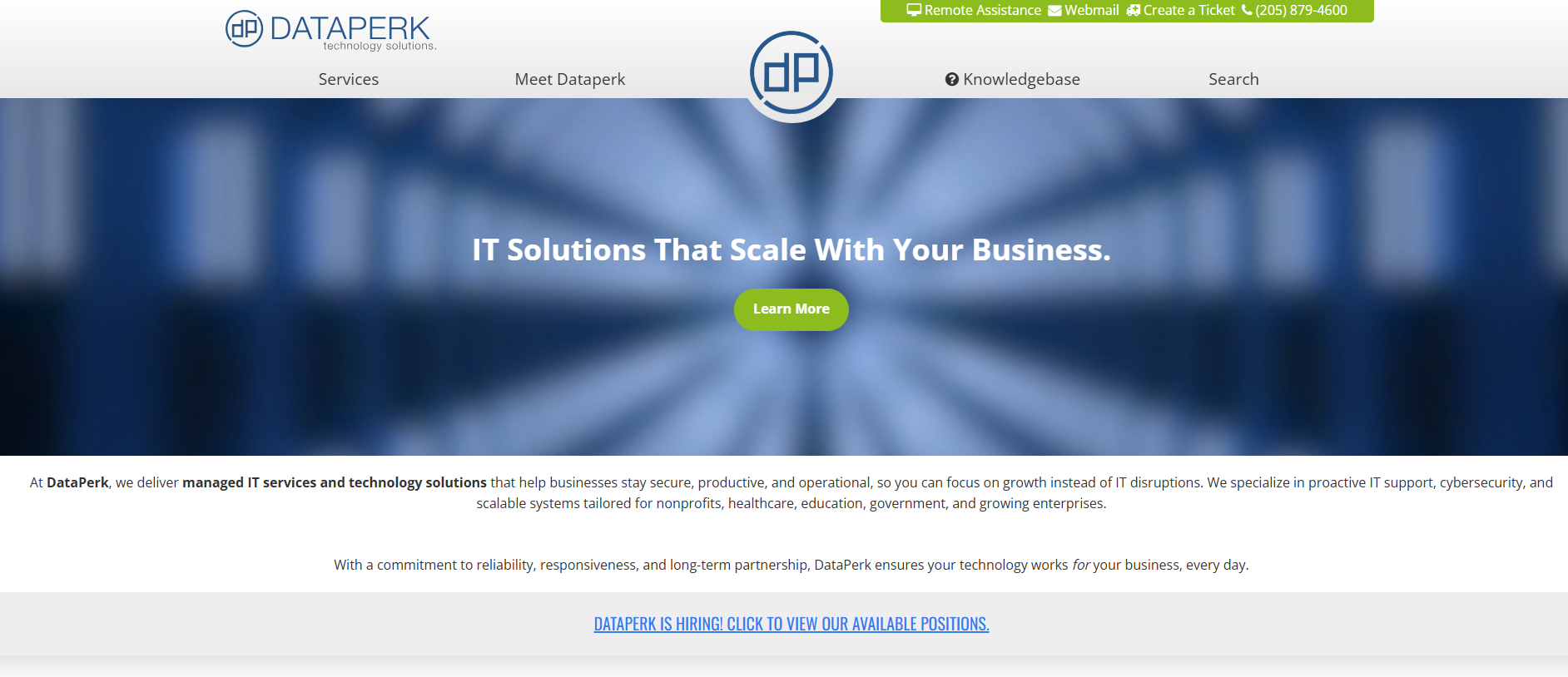 DataPerk Technology Solutions managed IT services Birmingham AL — homepage