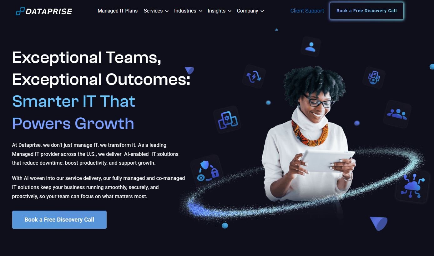 Dataprise managed IT for financial services in Baltimore homepage