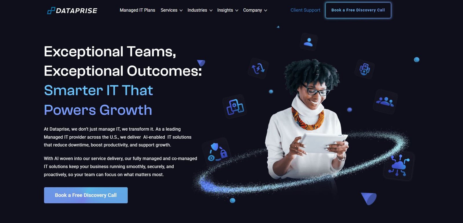Dataprise government contractors MSP Baltimore MD homepage screenshot