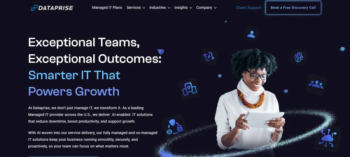 Dataprise homepage - managed IT and cybersecurity services for healthcare organizations in New York