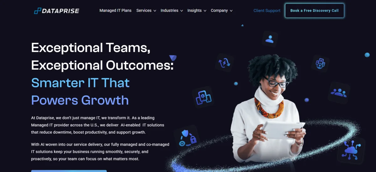 Dataprise enterprise managed IT Washington DC homepage