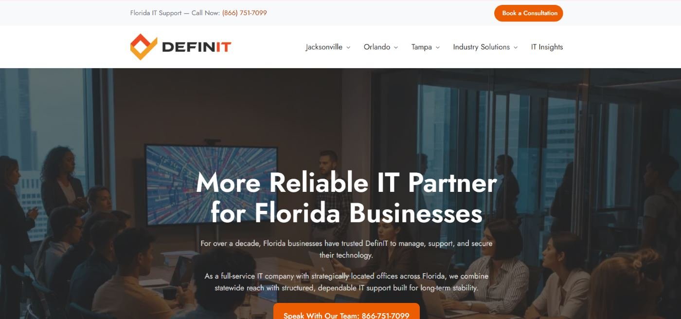 definIT downtown Orlando in-house managed IT homepage