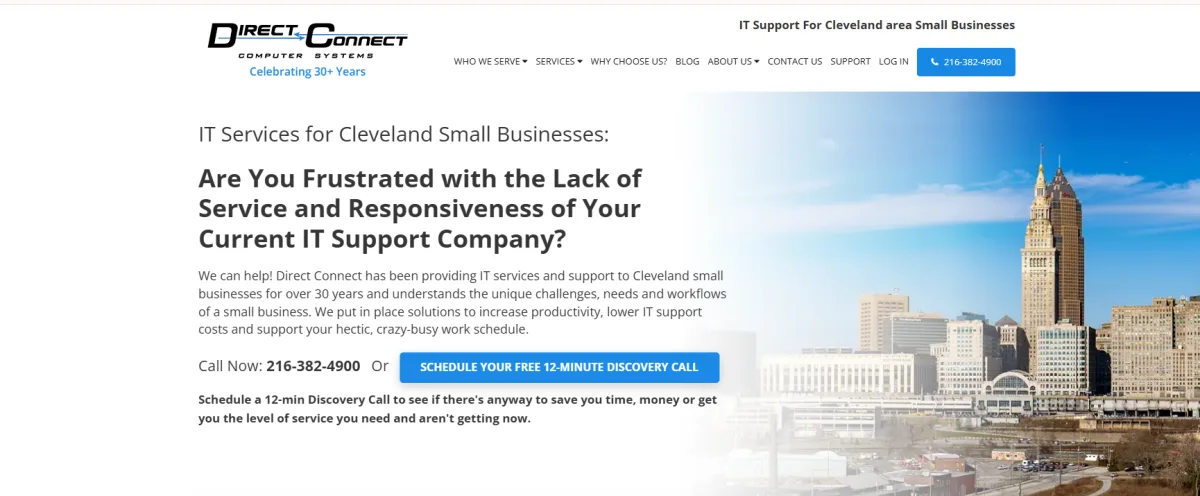 Direct Connect Computer Systems HIPAA IT services in Cleveland homepage