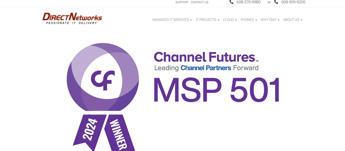 DirectNetworks managed IT services in Madison, WI — homepage
