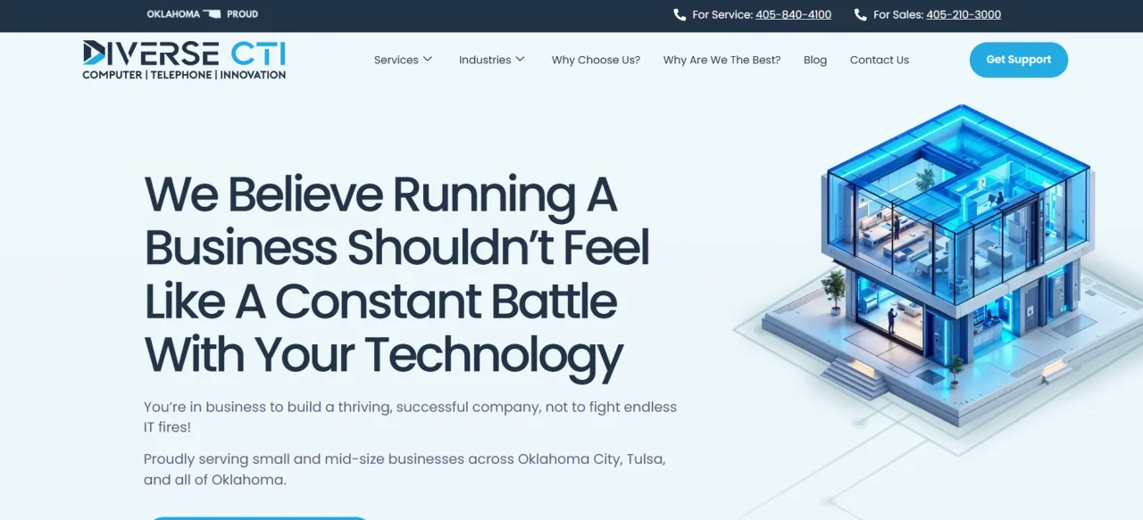 Diverse CTI government IT services Oklahoma City homepage