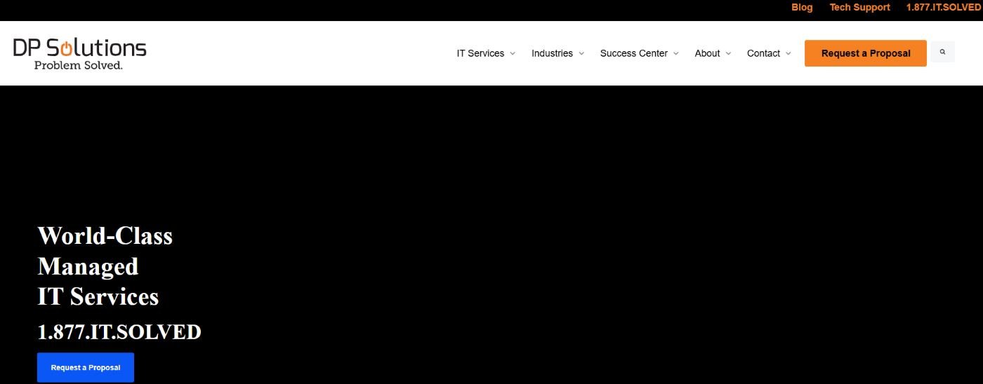 DP Solutions managed IT for financial services in Baltimore homepage
