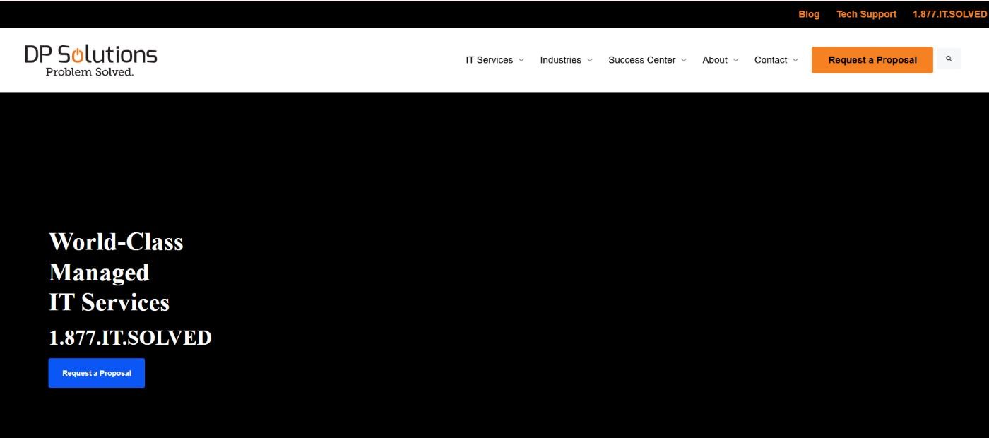 DP Solutions Baltimore Maryland managed IT for medical offices homepage