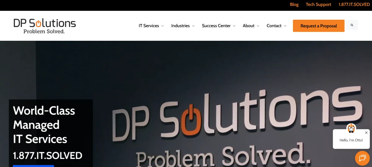 DP Solutions managed IT services Maryland and DC homepage