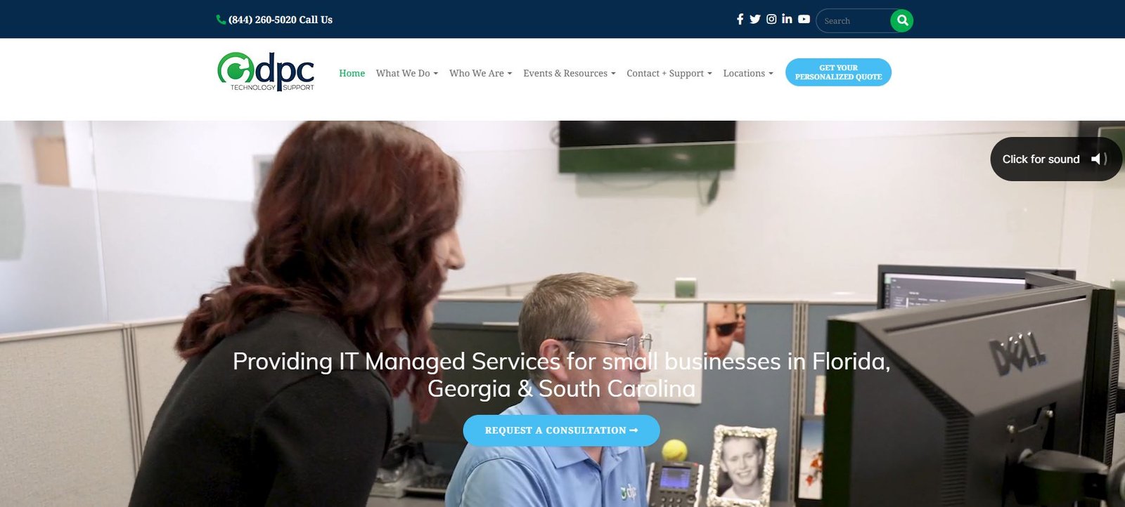 DPC Technology Maitland Florida MSP for Orlando hospitality homepage screenshot