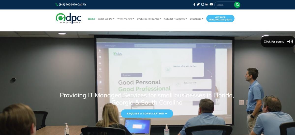 DPC Technology managed IT for technology companies Orlando homepage
