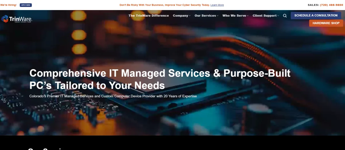 TrinWare managed IT custom hardware Denver — homepage