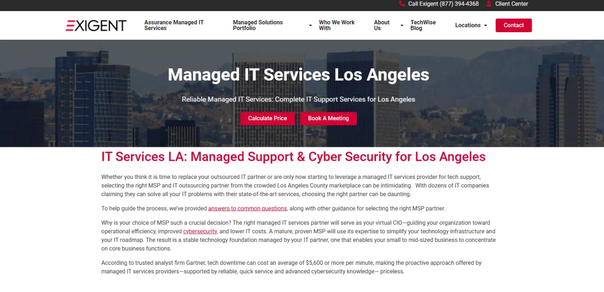 Exigent Technologies Microsoft managed services Denver — homepage