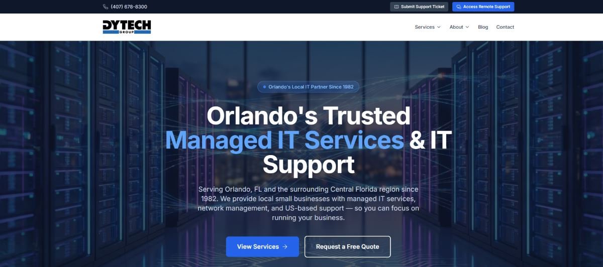 Dytech Group managed IT services Orlando FL homepage