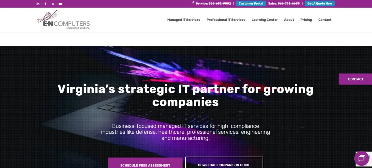 E-N Computers CMMC IT services Washington DC homepage