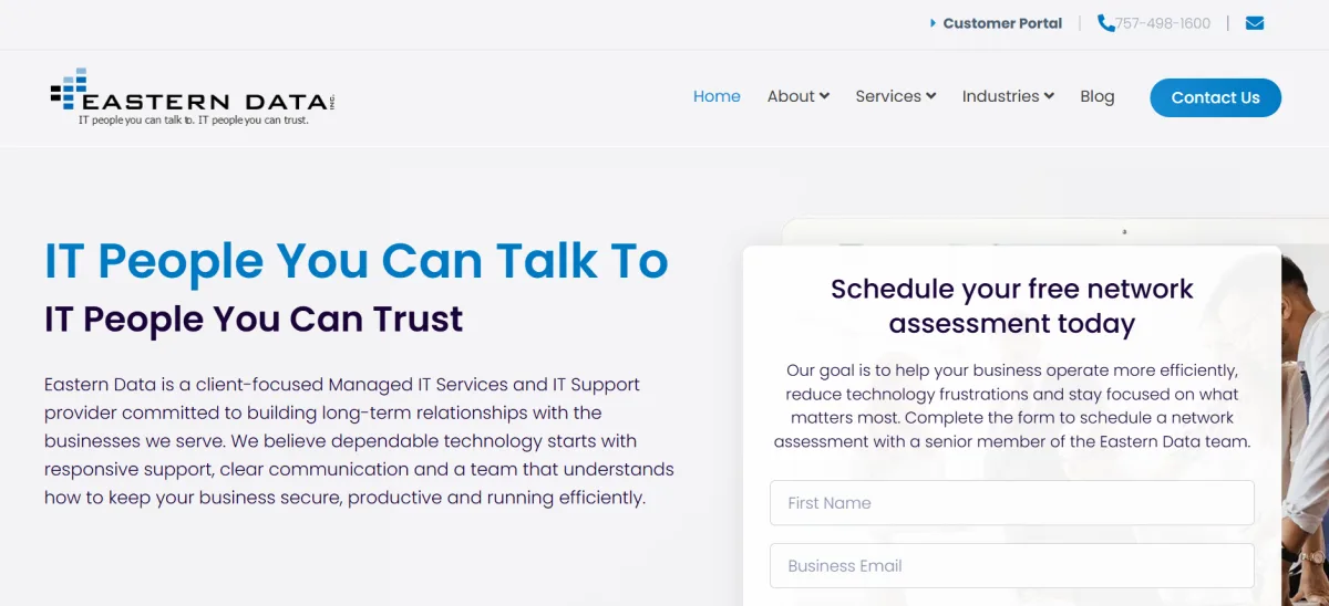 Eastern Data real estate IT services Virginia Beach homepage