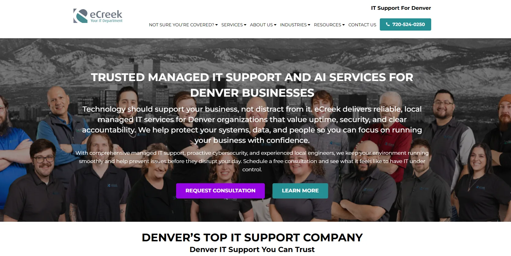 eCreek IT managed services Colorado Springs — homepage