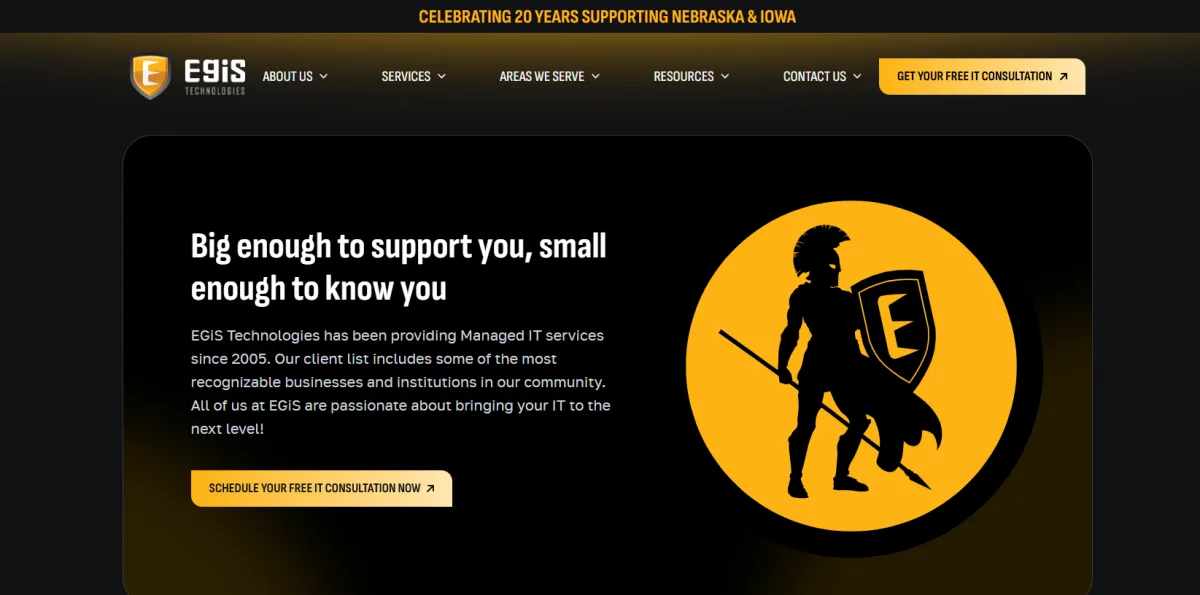 EGiS Technologies Omaha data center managed IT — homepage