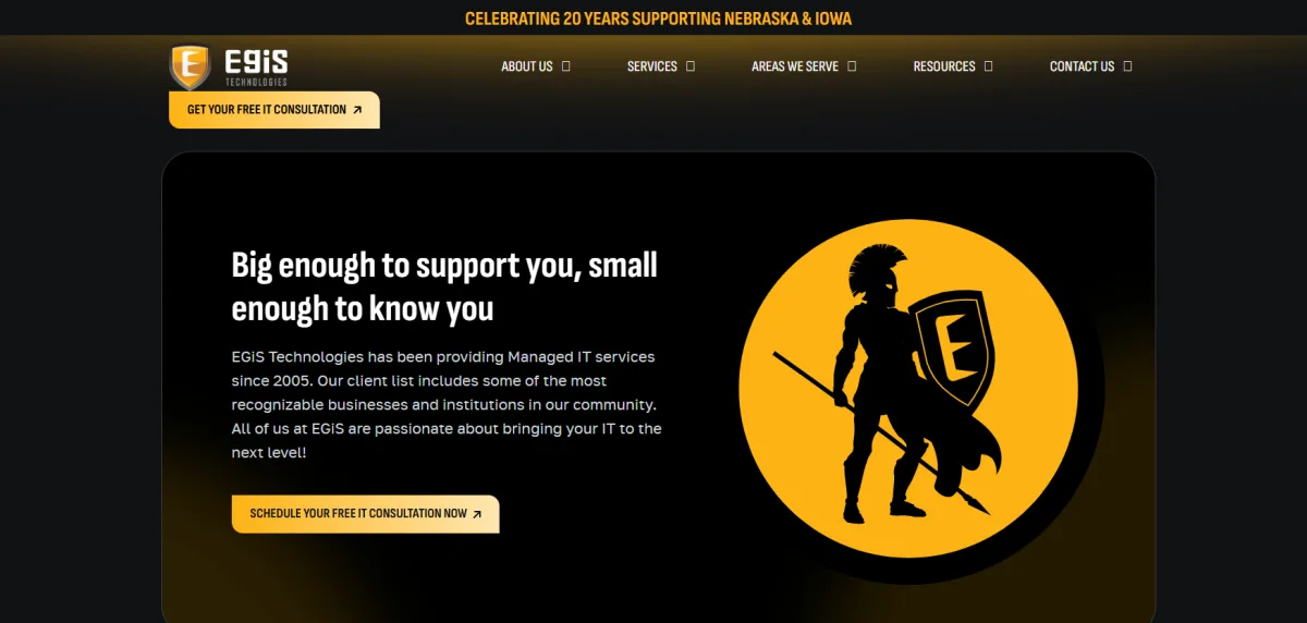 EGiS Technologies managed IT services Omaha Nebraska homepage