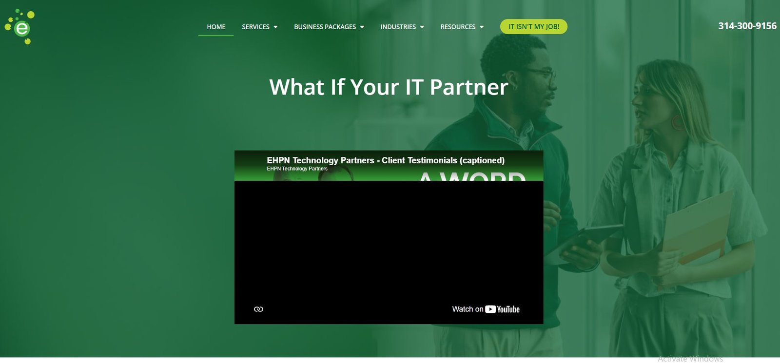 EHPN Technology Partners south St. Louis County MSP manufacturing homepage screenshot