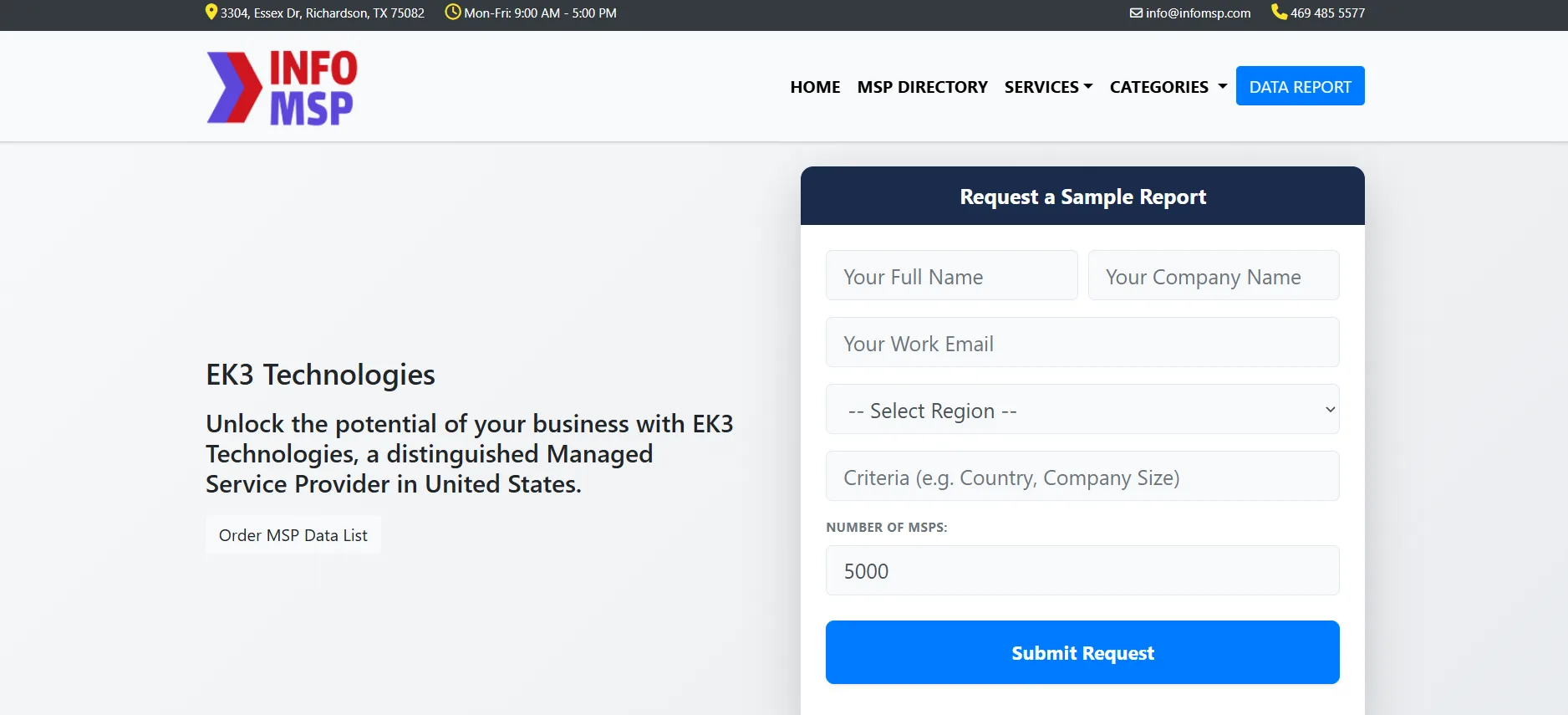 EK3 Technologies managed IT services Jacksonville FL — homepage