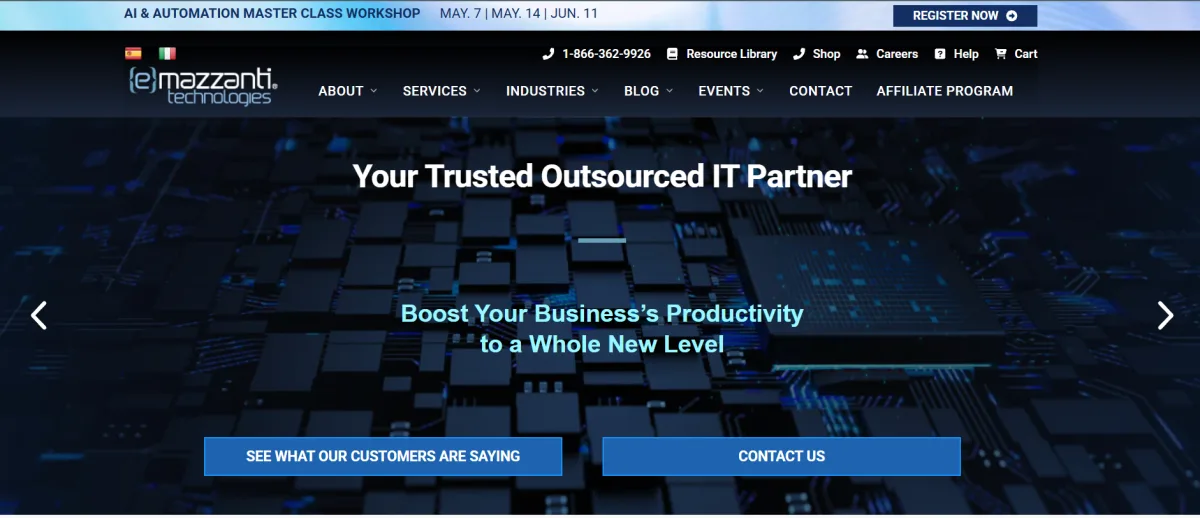 eMazzanti Technologies legal IT services homepage
