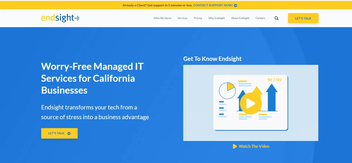 Endsight managed IT services Bay Area homepage