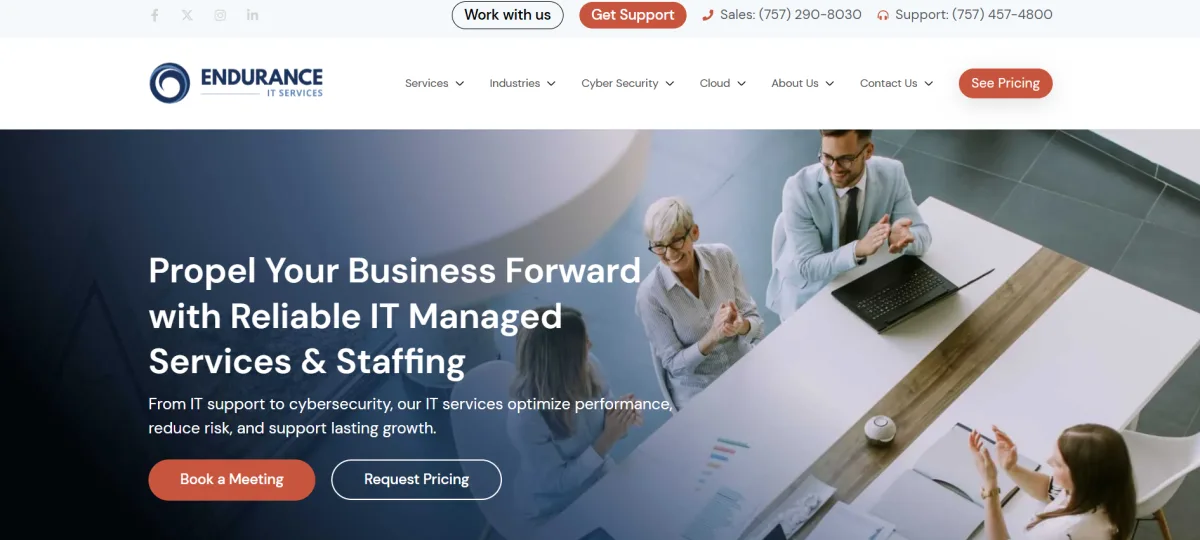 Endurance IT Services managed IT services Virginia Beach homepage