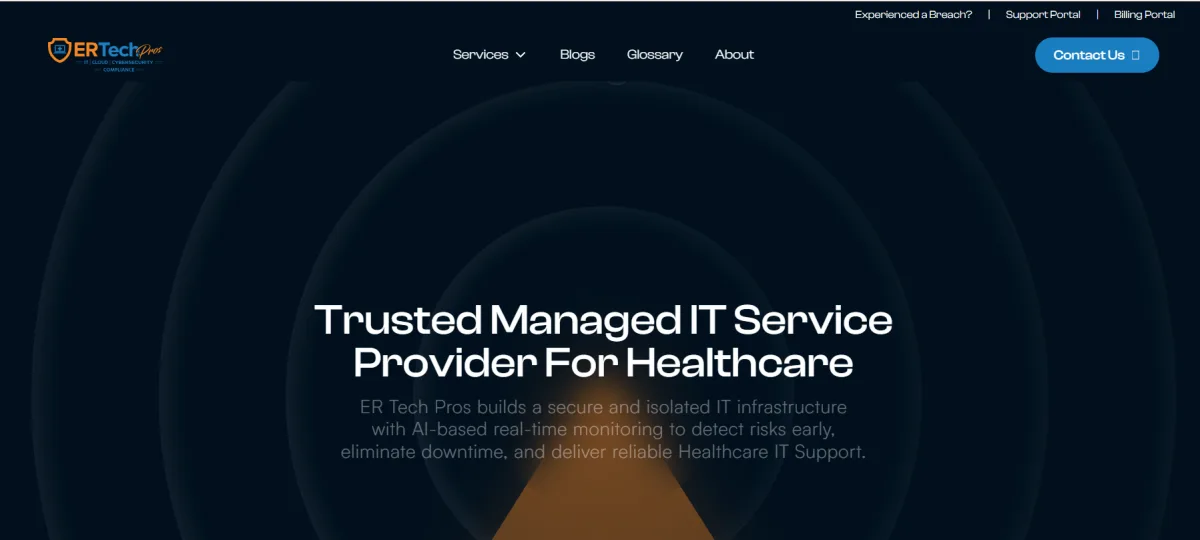 ER Tech Pros homepage, healthcare IT services Sacramento California