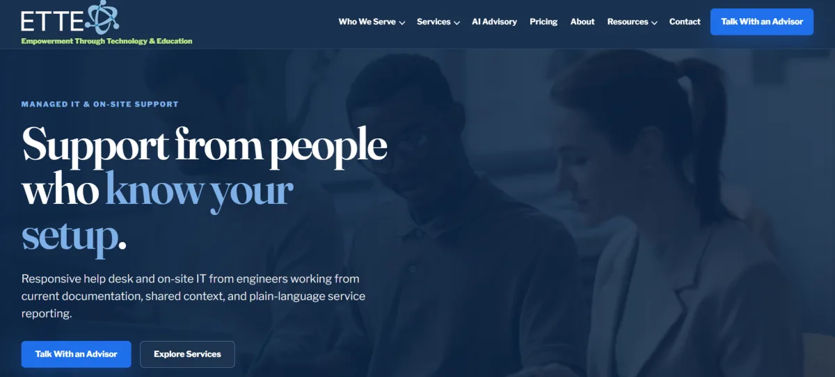 ETTE managed IT and on-site support for DC nonprofits homepage