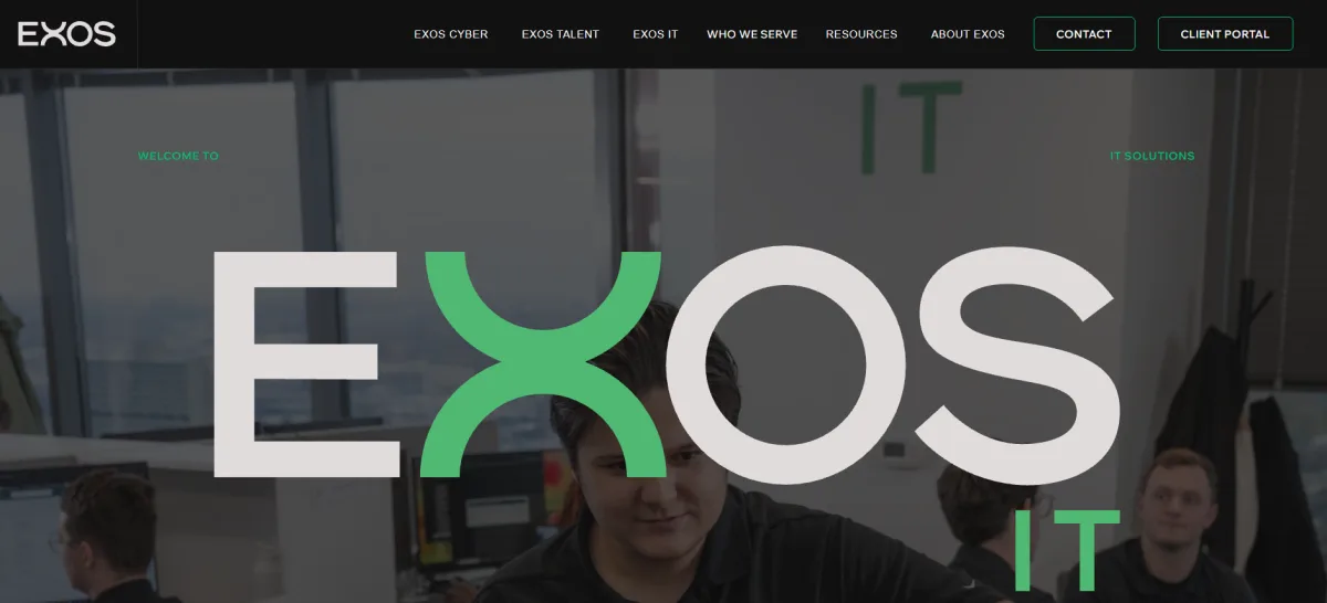 EXOS IT cybersecurity and managed services in Indianapolis homepage