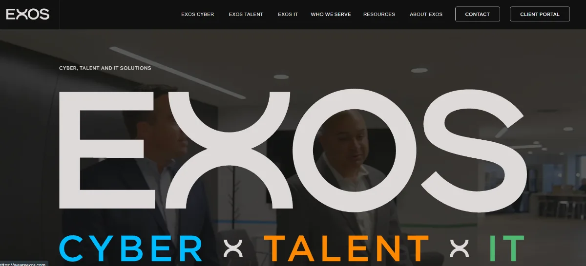 EXOS IT cybersecurity services in Indianapolis homepage