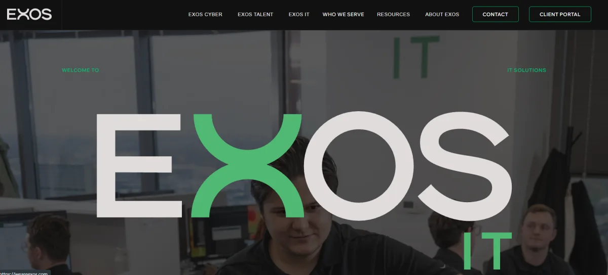 EXOS IT cybersecurity and managed services in Indianapolis homepage