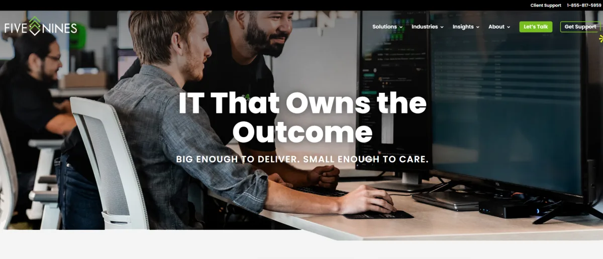 Five Nines Technology Group healthcare managed IT Omaha homepage