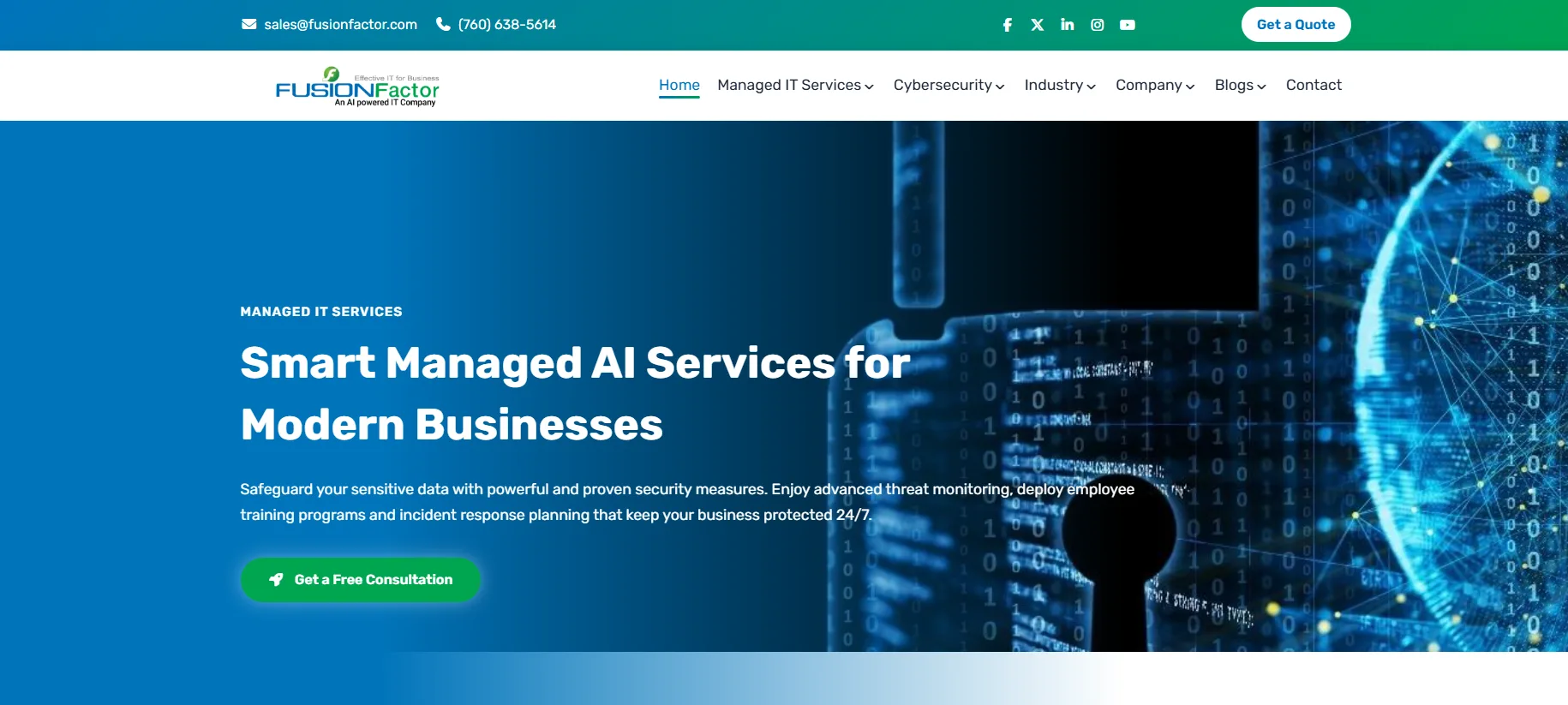 Fusion Factor managed IT biotech San Diego homepage